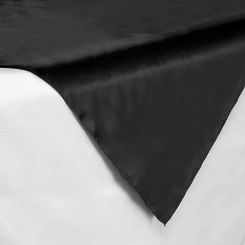 Vista 2 de Lann's Linens – Cubierta de mantel, cuadrada, de satén, 72 pulgadas, cubierta de mesa, Satin, Negro, 72" x 72