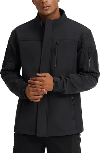 Vista 2 de TACVASEN Chaquetas tácticas para hombre, resistente al agua, softshell con forro polar, abrigo de entrenamiento para senderismo