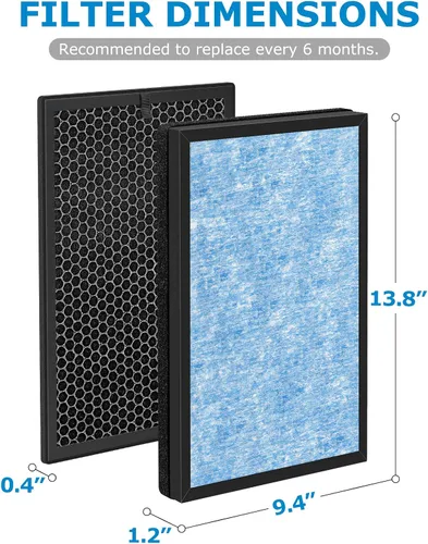 Vista 3 de iSingo Filtro de repuesto AirMax8L compatible con el purificador de aire Okaysou AirMax8L, filtro de carbono 3 en 1 azul y 2 en 1 con doble filtro