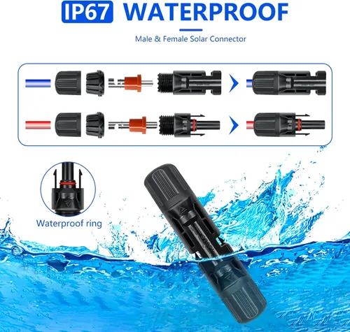 Vista 2 de Conector de Panel Solar, Kit de Herramientas de Crimpado Solar de 60 Piezas para Conectar Alambre de Cable de Panel Solar, Kit de Conectores Solares