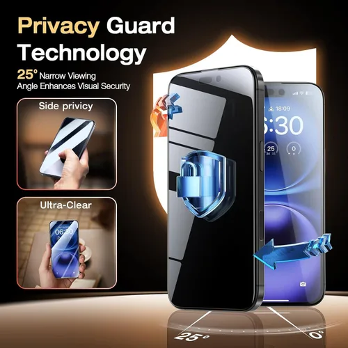 Vista 2 de Paquete de 2 protectores de pantalla de privacidad para OnePlus 15 [como el desbloqueo original de huellas dactilares], película de TPU privada