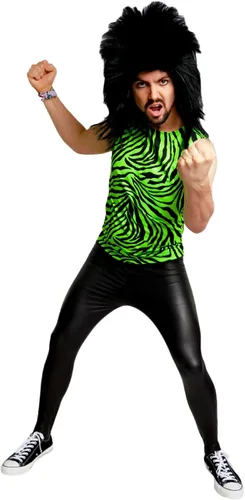 Vista 2 de Largemouth Camiseta sin mangas de metal pesado Neon Zebra para hombre