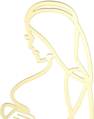 Vista 6 de Abstracto Arte Línea Mujer Embarazada Pastel Topper, Espejo Dorado, Baby Shower