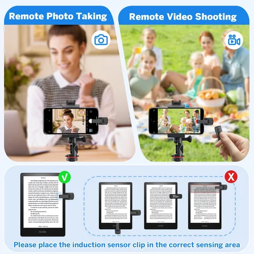 Vista 6 de Anillo girador de páginas para Kindle, control remoto para iPhone, iPad, tabletas Android, lectores electrónicos, girador de páginas para Kindle