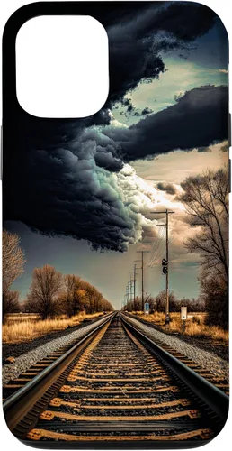 Vista 28 de Railroad Train Tracks Storm - Carcasa para iPhone 17