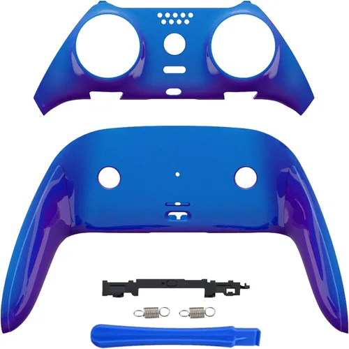 Vista 7 de eXtremeRate Top Bottom Decorative Trim Shell Compatible with ps5 Edge Controller DIY Replacement Front Back Clip Shell, Custom Black Plates Cover