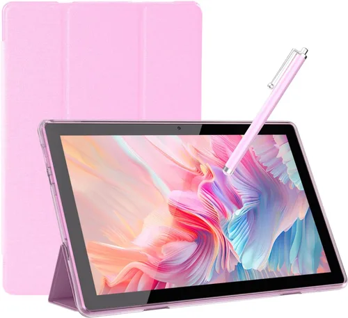 Vista 9 de Tableta Android, tabletas de 10 pulgadas con funda, 6 GB de RAM+64 GB de ROM/1 TB Tableta expandible, procesador de cuatro núcleos de 1.8 GHz