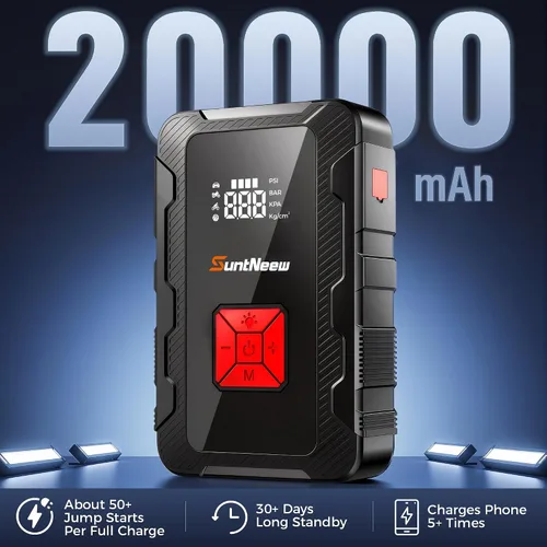Vista 6 de Arrancador de salto 5000A 20000mAh con compresor de aire 160PSI
