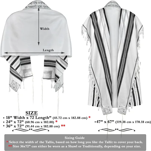 Vista 3 de Zion Judaica Tallit Chal de oración con bolsa de talit certificado Kosher Talis Gadol con certificado Tzitzit Israel Importación