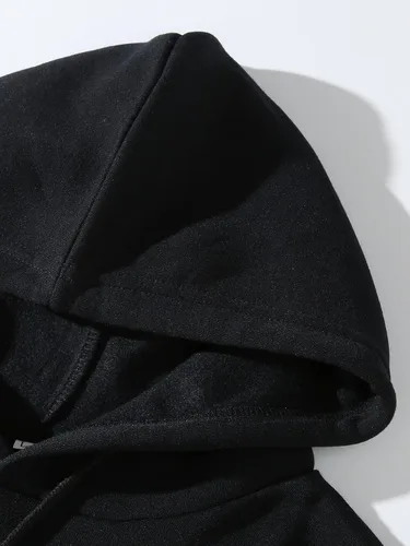 Vista 3 de MakeMeChic Sudadera térmica con capucha y bolsillo para hombre