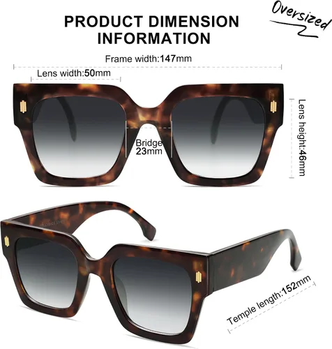 Vista 10 de SOJOS Gafas de sol cuadradas vintage de gran tamaño para mujer, estilo retro, de lujo, grandes, UV400 SJ2194