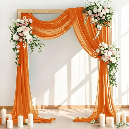 Vista 10 de LINXTAR 1 panel de tela para arco de boda, 1 panel de 30 x 18 pies, cortina de arco de gasa transparente azul bebé para cabina de fotos, despedida