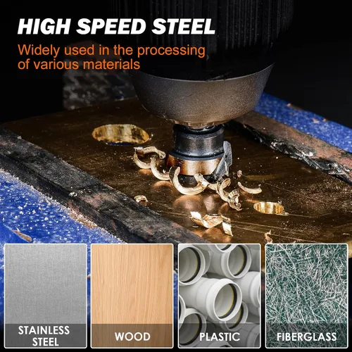 Vista 5 de THINKWORK Broca de Paso de Tamaño Único HSS, Broca de Paso HSS de 1/2", Unibit, Brocas de Paso de Vástago de 1/4" para Metal Suave, Acero, Madera