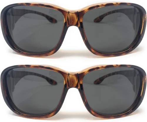 Vista 6 de Gafas de sol polarizadas grandes para hombres y mujeres 2 negro