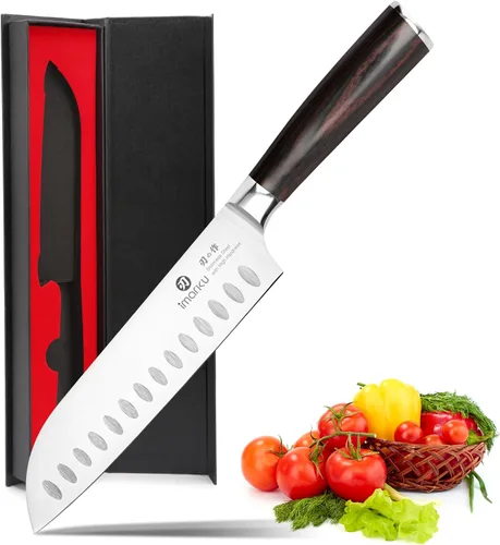 Vista 19 de imarku Juego de 15 cuchillos con afilador integrado, juego de cuchillos de cocina de acero inoxidable japonés de alto carbono, apto