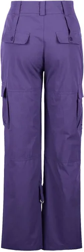 Vista 5 de SKDOGDT Pantalones cargo para mujer, de cintura baja, holgados, de paracaídas, talla grande, pantalones deportivos de senderismo con múltiples