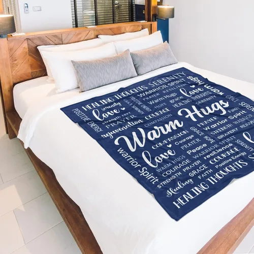 Vista 3 de Afterprints Warm Hugs Healing Blanket - Regalos contra el cáncer para mujeres y hombres, regalo de pronta recuperación para amigos y familia, manta