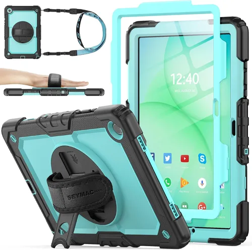 Vista 22 de SEYMAC stock Funda para Samsung Galaxy Tab A8 de 10.5 pulgadas, funda de protección contra caídas de cuerpo completo con protector de pantalla
