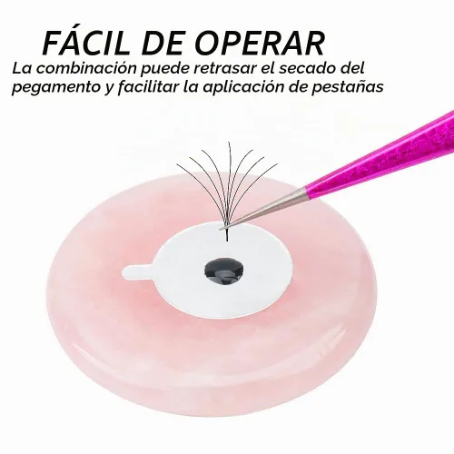 Vista 3 de 900 almohadillas adhesivas para extensiones de pestañas, almohadilla adhesiva desechable e impermeable y 1 extensión de pestañas de piedra de jade