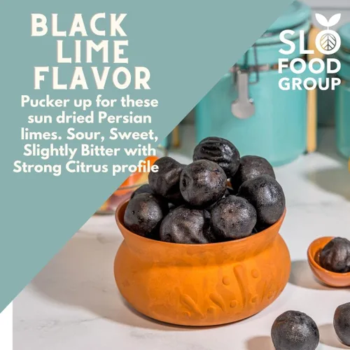 Vista 3 de Slofoodgroup Limas negras, lima seca, lima persa, loomi, ingredientes orientales moddle para agriar, 2 onzas