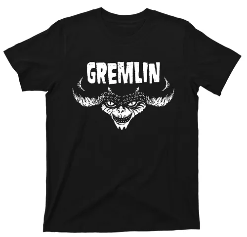 Vista 2 de Gremlin T Shirt Horror Punk Rock N Roll Heavy Metal Concert Movies Tee (XL, Charcoal)