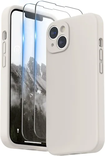 Vista 22 de SURPHY Compatible con iPhone 14 Funda con protector de pantalla (protección para la cámara y forro de microfibra suave) Funda de silicona líquida
