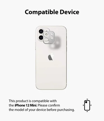 Vista 4 de Ringke Estilo de cámara compatible con iPhone 12 Mini protector de lente de cámara - Plata