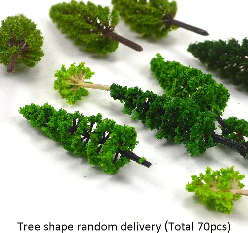 Vista 3 de 70pcs Mini modelo árboles tren paisaje mixto miniatura árboles artificial Wargame falso árbol ferrocarril paisaje diorama suministros paisaje