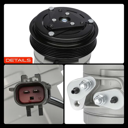 Vista 9 de A-Premium Compresor de aire acondicionado con embrague compatible con Jeep Wrangler 3.8L 2007-2011 Sport Utility