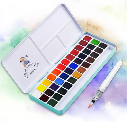Vista 6 de Arrtx Bolígrafos de pintura acrílica, punta de pincel de 32 colores y punta fina (punta doble), juego de pintura de acuarela MeiLiang, 36
