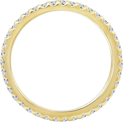 Vista 29 de Amazon Essentials Anillo de plata de ley chapada en platino o oro con circonita cúbica redonda de elementos infinitos