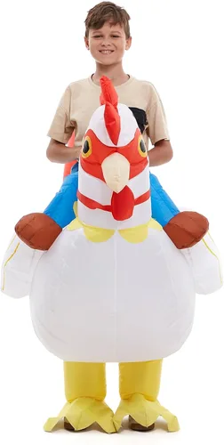 Vista 3 de HSCTEK Disfraz inflable de pollo para niños