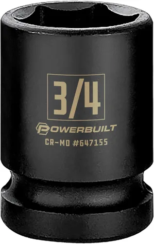 Vista 23 de Powerbuilt 647296 - Toma de impacto de 6 puntos de 1/2 pulgada x 1-1/4 pulgadas