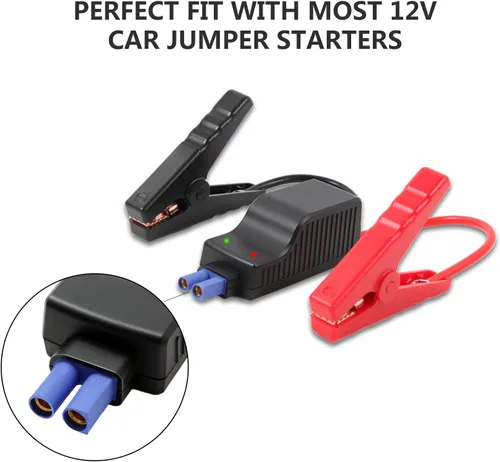 Vista 3 de Pinzas de arranque inteligentes para automóvil, cables de arranque de repuesto con abrazadera de cocodrilo para arrancador portátil de 12V
