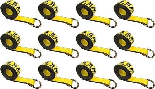 Vista 45 de Mega Cargo Control 1 paquete de correas de lazo de anillo D, amarres de remolque negros de 2 pulgadas para ensamblajes de elevación de ruedas