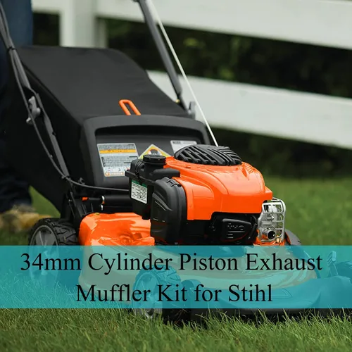Vista 4 de Kit de silenciador de escape de pistón cilíndrico de 1.339 in para Stihl FS75 FS80 FS85 FC75 FC85 Trimmer Reemplazar 4137-140-0603, 4137 020 1202