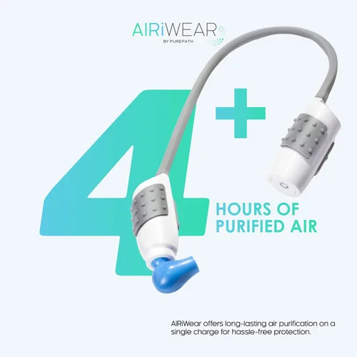 Vista 3 de Purificador de Aire Personal Portátil – Limpiador de Aire UVC para el Cuello para Viajes y Uso Diario – Recargable, Probado contra Virus