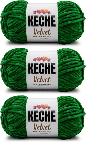 Vista 48 de Keche Hilo para ganchillo, hilo de terciopelo, chenilla suave, manta de bebé voluminosa amigurumi Yarn 3.53 oz (132 yardas) - Arona