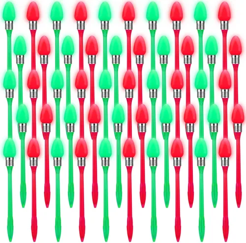 Vista 7 de Qilery 50 bolígrafos LED de Navidad, bolígrafos de bolas de Navidad de colores para adultos, accesorio de oficina, suministros de fiesta de Navidad