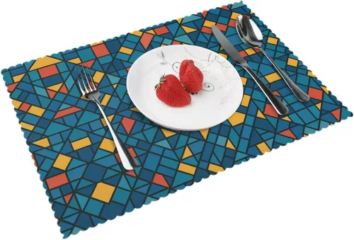 Vista 15 de Rectangular Placemats Set of 4, Heat Resistant Dream Candy Mountains Printed Kitchen Dining Table Mats