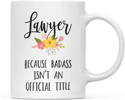 Vista 17 de Andaz Press Taza de café de 11 onzas, regalo de broma, tía porque Badass no es un título oficial, gráfico floral, 1 paquete