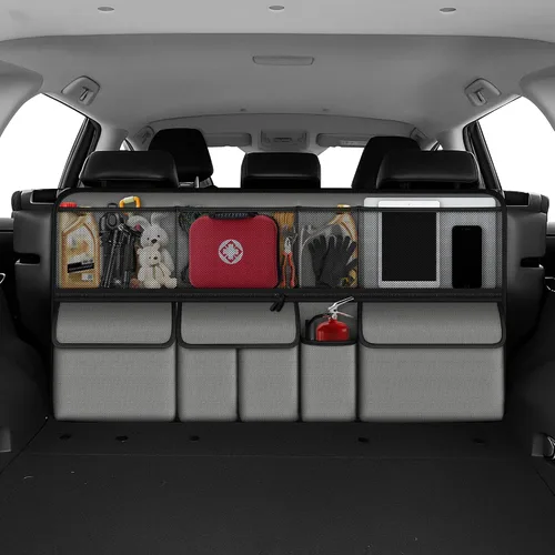 Vista 9 de Organizador colgante para maletero de automóvil, apto para Toyota RAV4, plegable, de gran capacidad, 41.3 x 20 pulgadas, organizador de maletero