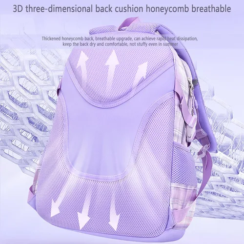 Vista 4 de WYCY Mochila escolar para niños, mochilas grandes para niñas, bolsas grandes para adolescentes y niñas, bonita bolsa de libros con compartimentos