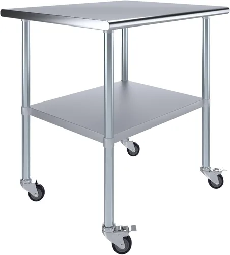 Vista 18 de Mesa de trabajo de acero inoxidable, mesa de metal