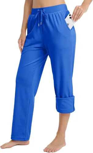Vista 3 de TACVASEN Pantalones deportivos casuales para mujer, pantalones deportivos de terciopelo de vellón para correr, entrenamiento, descanso, pantalones