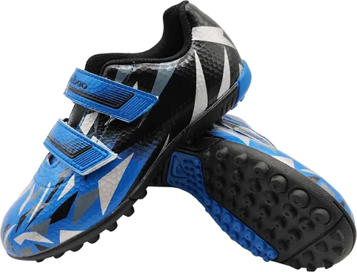 Vista 6 de Zapatos de fútbol de césped para niños y niñas, tacos de fútbol con correa ajustable de velcro (bebéniño pequeño)