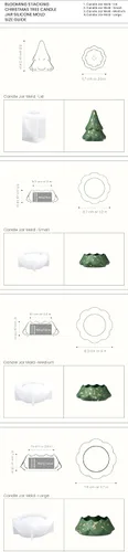 Vista 6 de BOOWAN NICOLE Vasos de vela apilables para árbol de Navidad con tapa, moldes de silicona, moldes modulares de silicona para árbol de Navidad