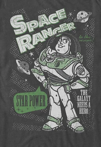 Vista 2 de Disney Toy Story Buzz Lightyear Star Power Hero Graphic Camiseta para hombre