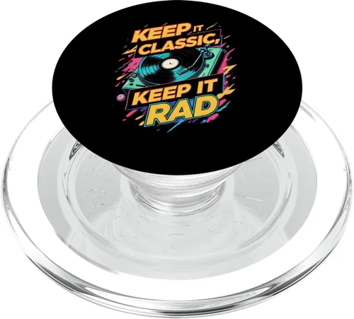 Vista 7 de Keep It Classic Rad Turntable Record Player Retro Music PopSockets Adhesive PopGrip