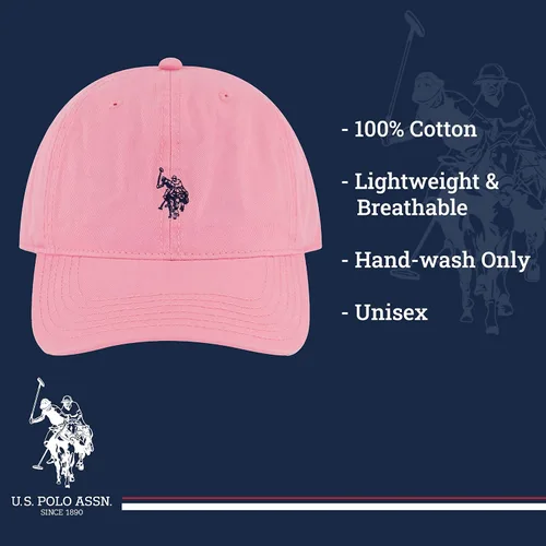 Vista 6 de U.S. Polo Assn. Small Polo Pony Logo Baseball Hat, 100% Cotton, Adjustable Cap